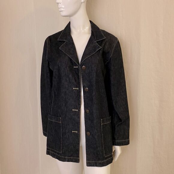 Chico’s Denim Blazer Jacket NWOT Size 1 - Picture 5 of 7